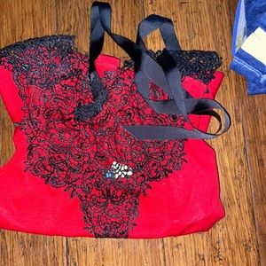 Lace Red Blouse